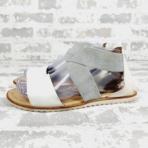 Sorel Ella II Woman’s Metallic Silver Gray Slip On Summer Casual Sandals O283